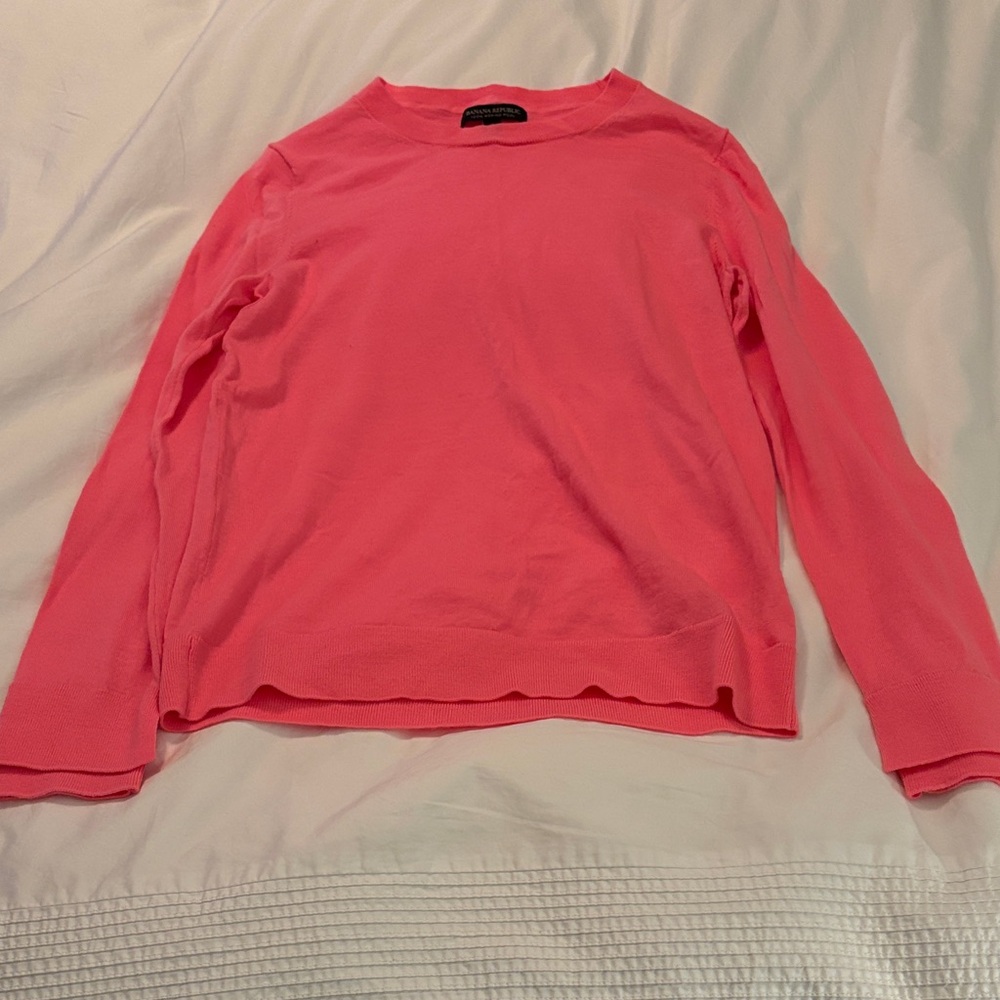 Banana Republic Bright Pink Crew Neck Sweater